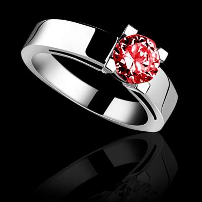 Bague solitaire rubis or rose Celine